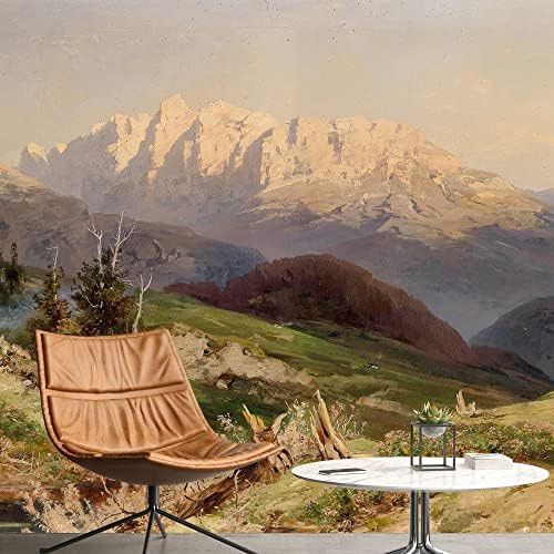 Removable Wall Sticker/Wall Mural Pastel Autumn Mountain Range Valley Nature Wilderness Illustrat... | Amazon (US)