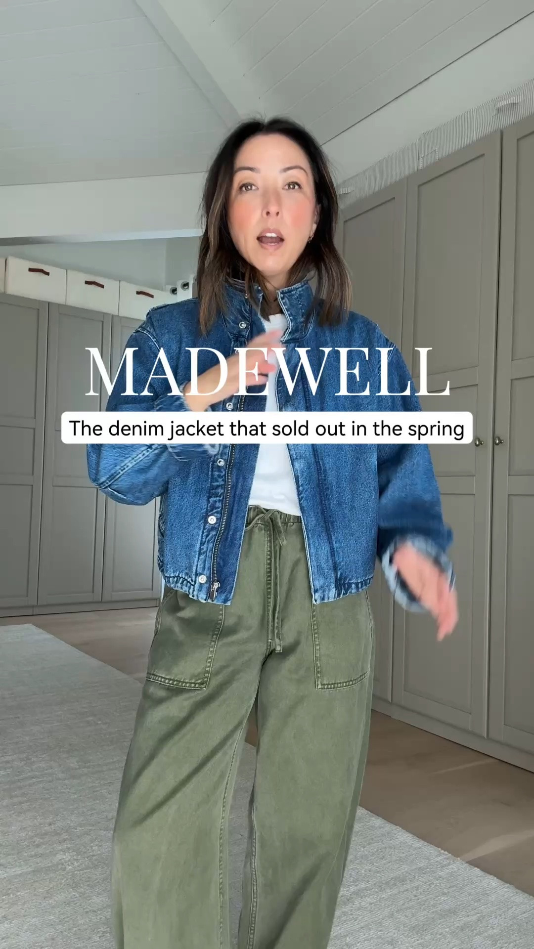 This jacket sold out so quickly last spring and it’s finally back. I love the roomy fit for layering, and the drawstring lets you cinch it or leave it loose.

Denim jacket small
Boxy crop tee xs
Pull on barrels xs

#LTKmomlife #LTKPetite