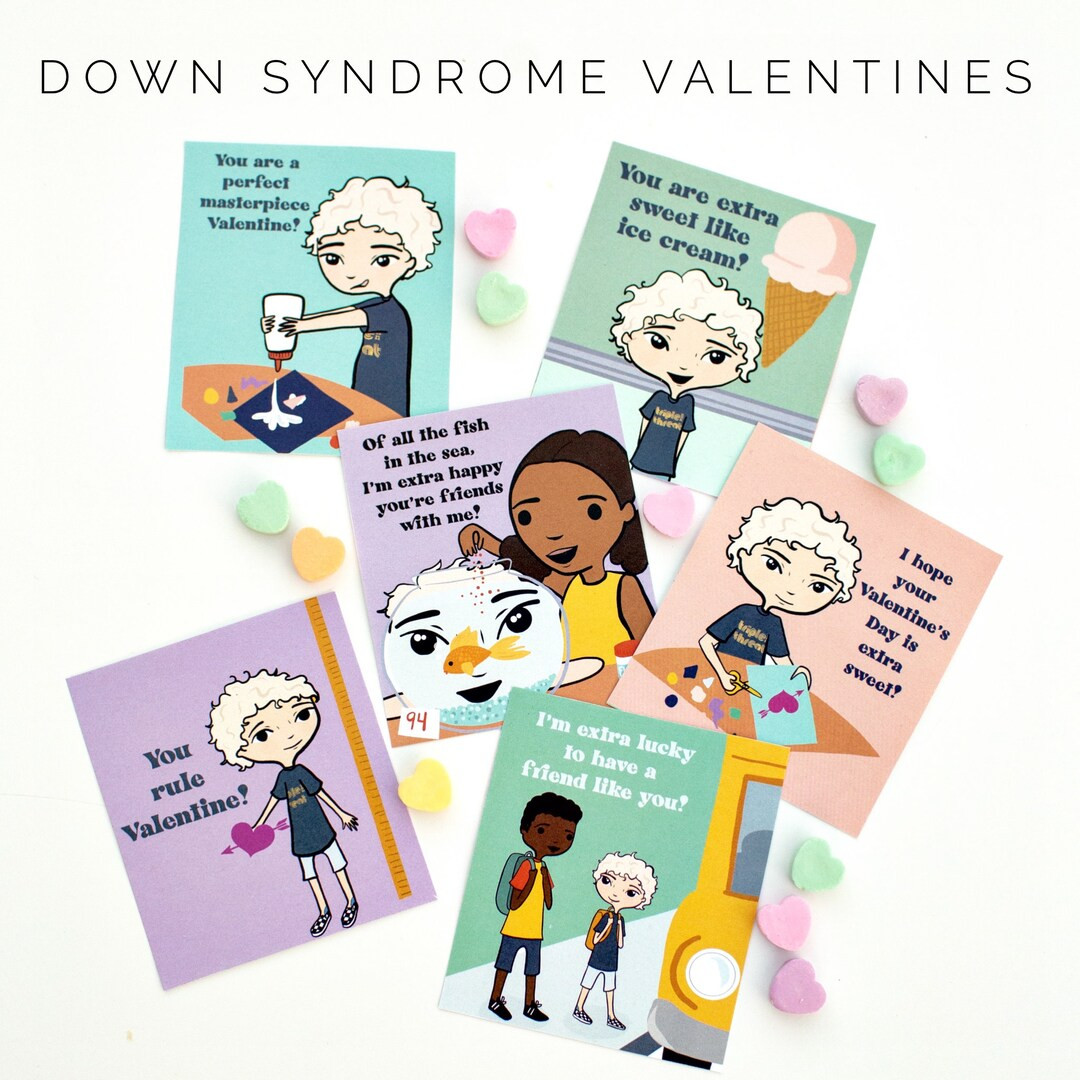 Down Syndrome Valentines // Digital Valentines Day Cards - Etsy | Etsy (US)