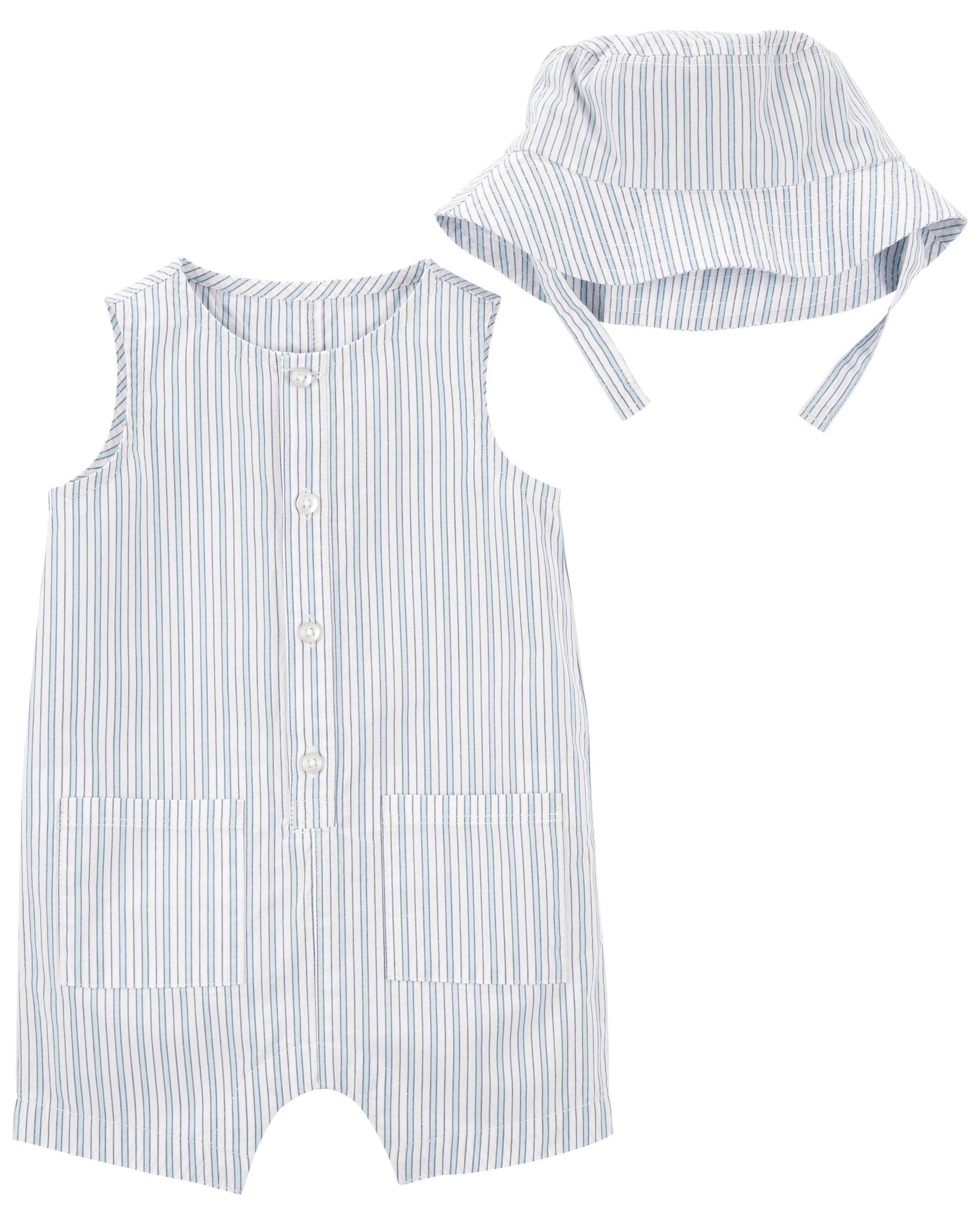 Baby 2-Piece Striped Romper & Bucket Hat | Carter's