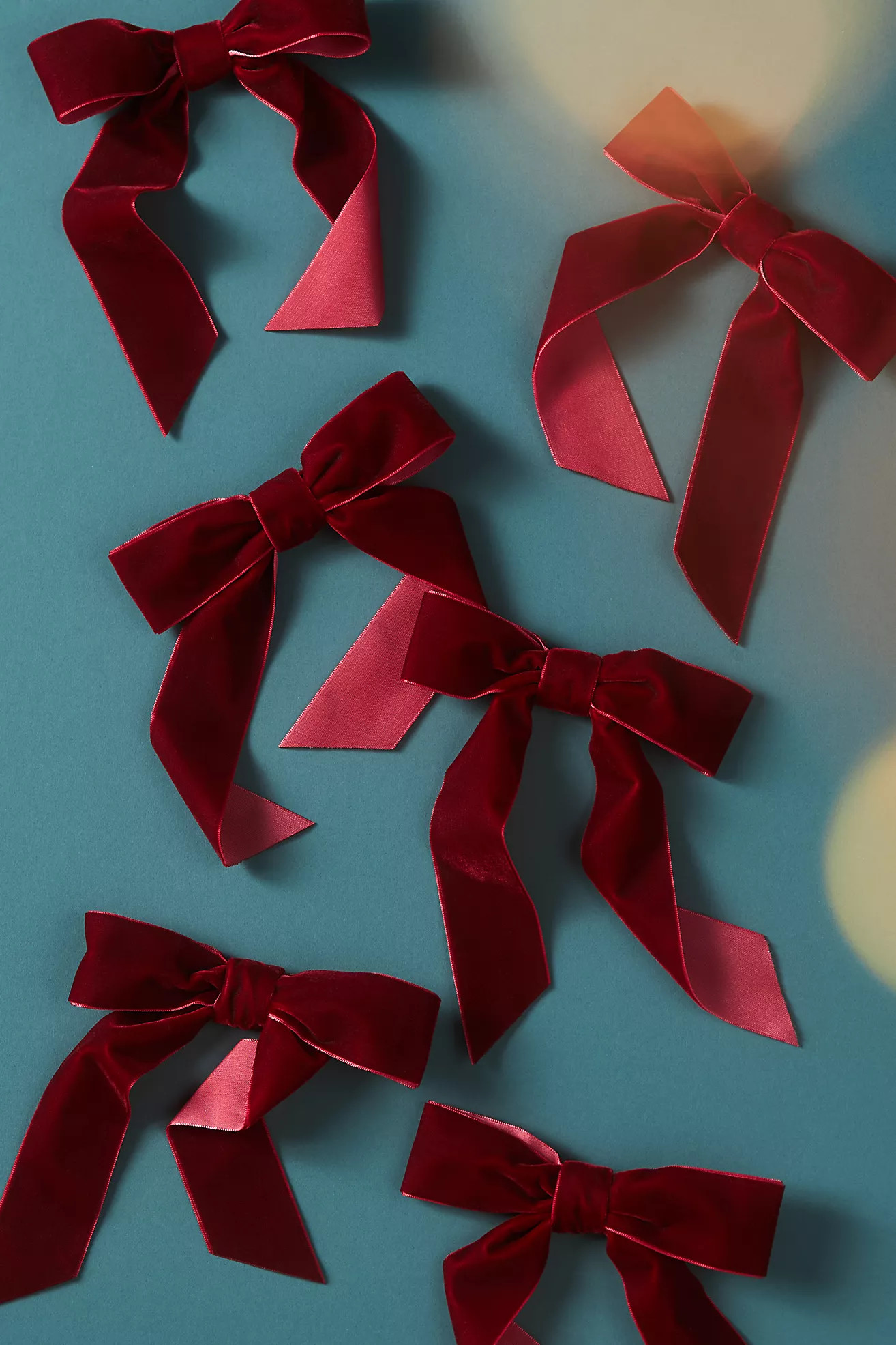 Velvet Bow Clip-On Ornaments, Set of 6 | Anthropologie (US)