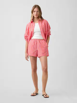 Relaxed Pull-On Poplin Shorts | Gap Factory