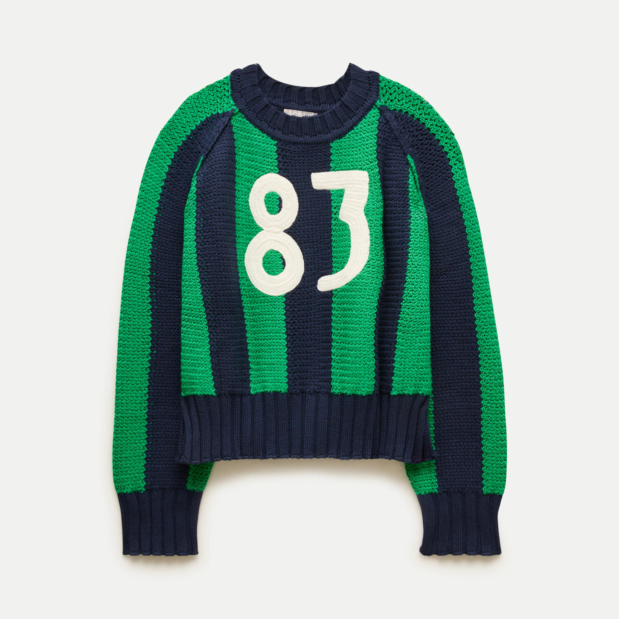 Rive graphic "83" crewneck in stripe | J. Crew US