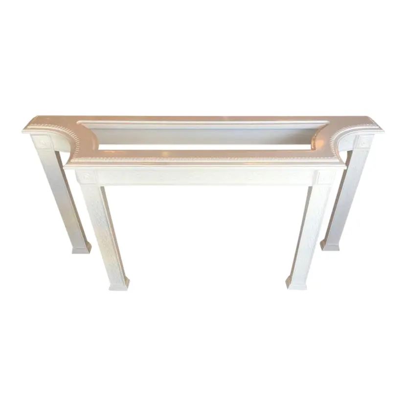 Chinoiserie Newly Lacquered White Fretwork Console Table | Chairish