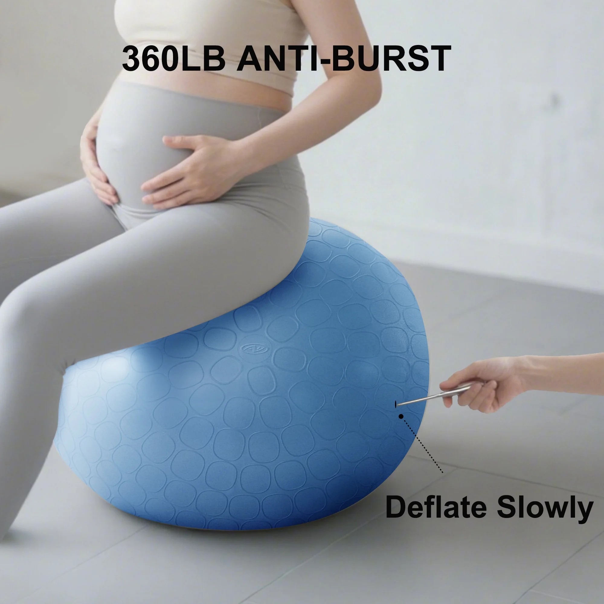 Athletic Works 65cm Exercise Yoga Ball, Anti Burst Free Air Pump for Gym Workout | Walmart (US)