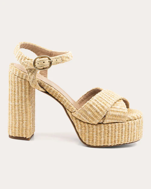 Bella Raffia Platform Sandal | Olivela