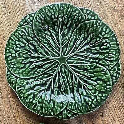 4 Vintage Bordallo Pinheiro ? Green Cabbage Scalloped 11.5” Dinner Plates | eBay US