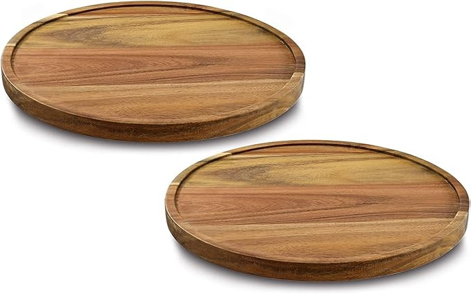 12" Acacia Wood Lazy Susan Organizer Kitchen Turntable for Cabinet Pantry Table Organization,2 Pa... | Amazon (US)