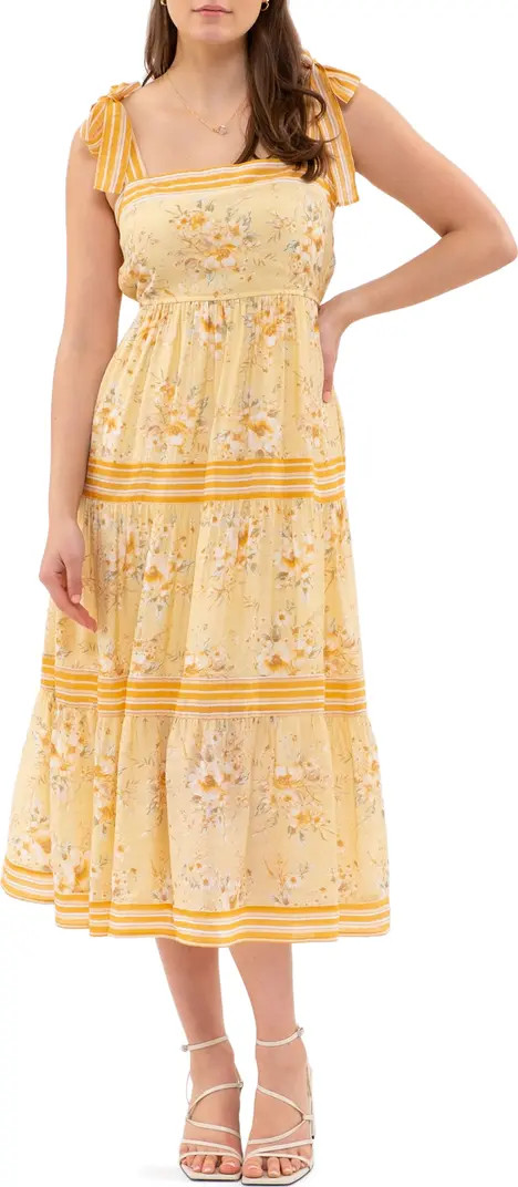 Floral Stripe Tie Strap Maxi Dress | Nordstrom Rack