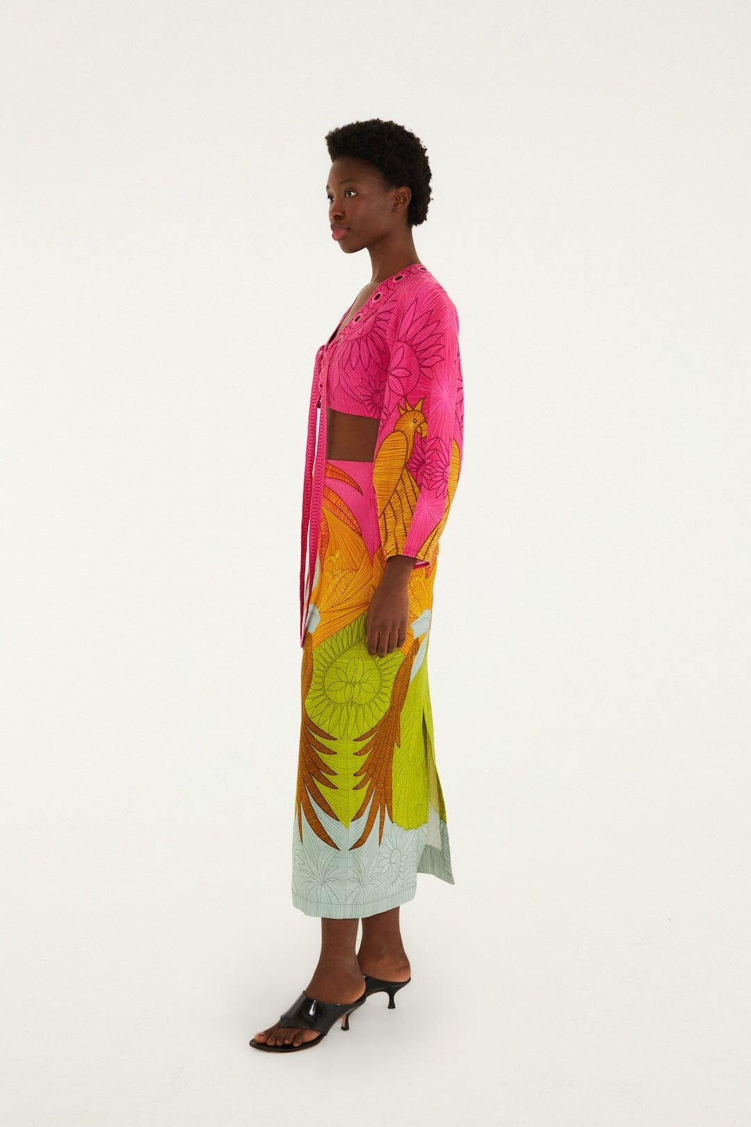 Multicolor Usiacuri Euroflax Premium Linen Midi Skirt | FARM Rio | FarmRio (US)