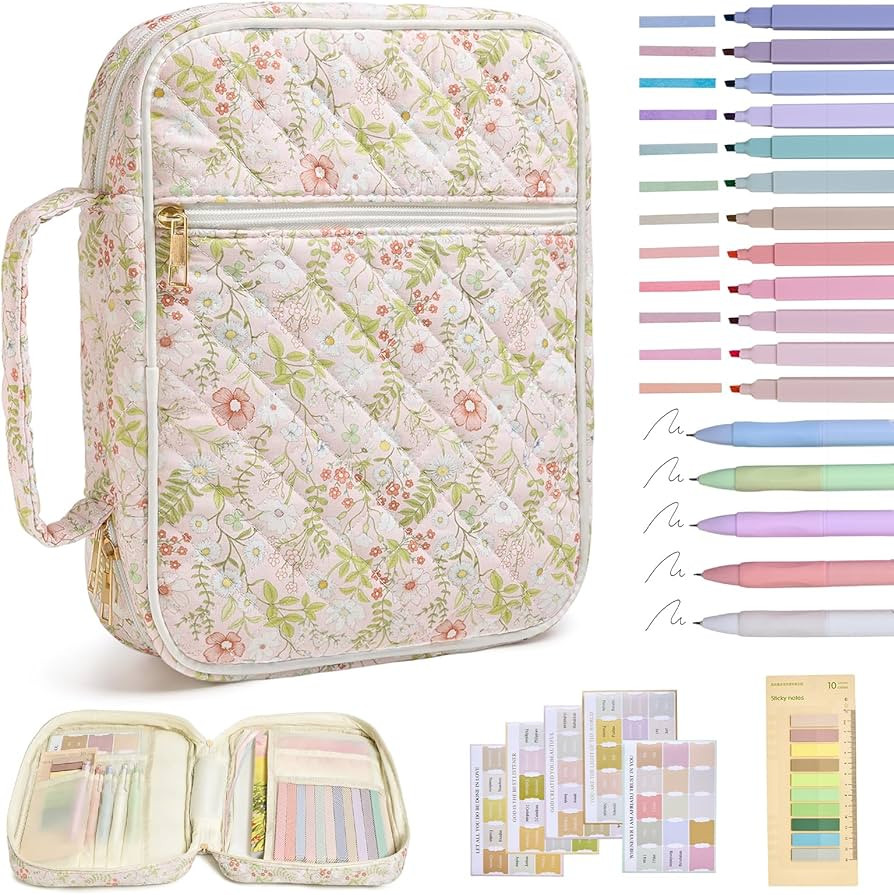 Bible Cover Case for Women Large Bible Cover with Durable Handle Quilted Bible Carrying Case for ... | Amazon (US)