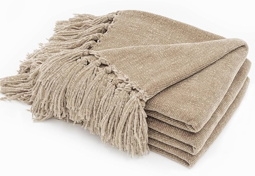 EVERGRACE Soft Chenille Throw Blanket for Couch, Cozy Plush Fuzzy Decorative Chenille Knit Throw ... | Amazon (US)