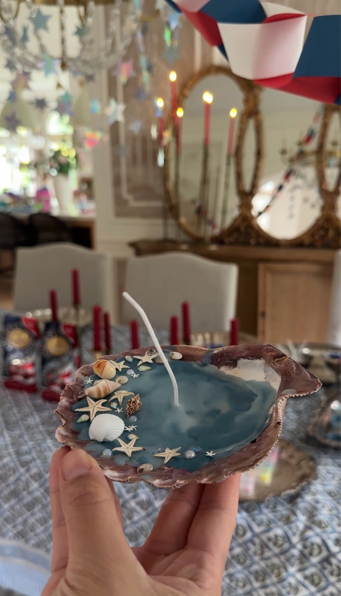 Seashell candle diy