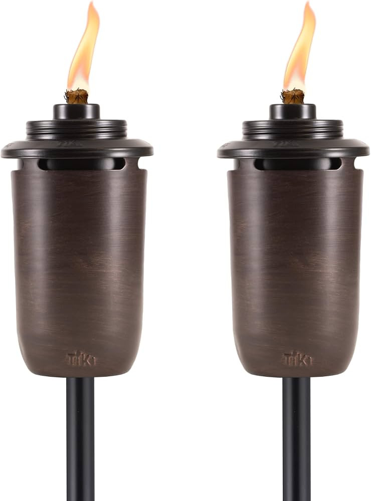 TIKI 2-Pack Honey Copper Outdoor Torches – Easy Install Decorative TIKI Torches for Patio, Back... | Amazon (US)