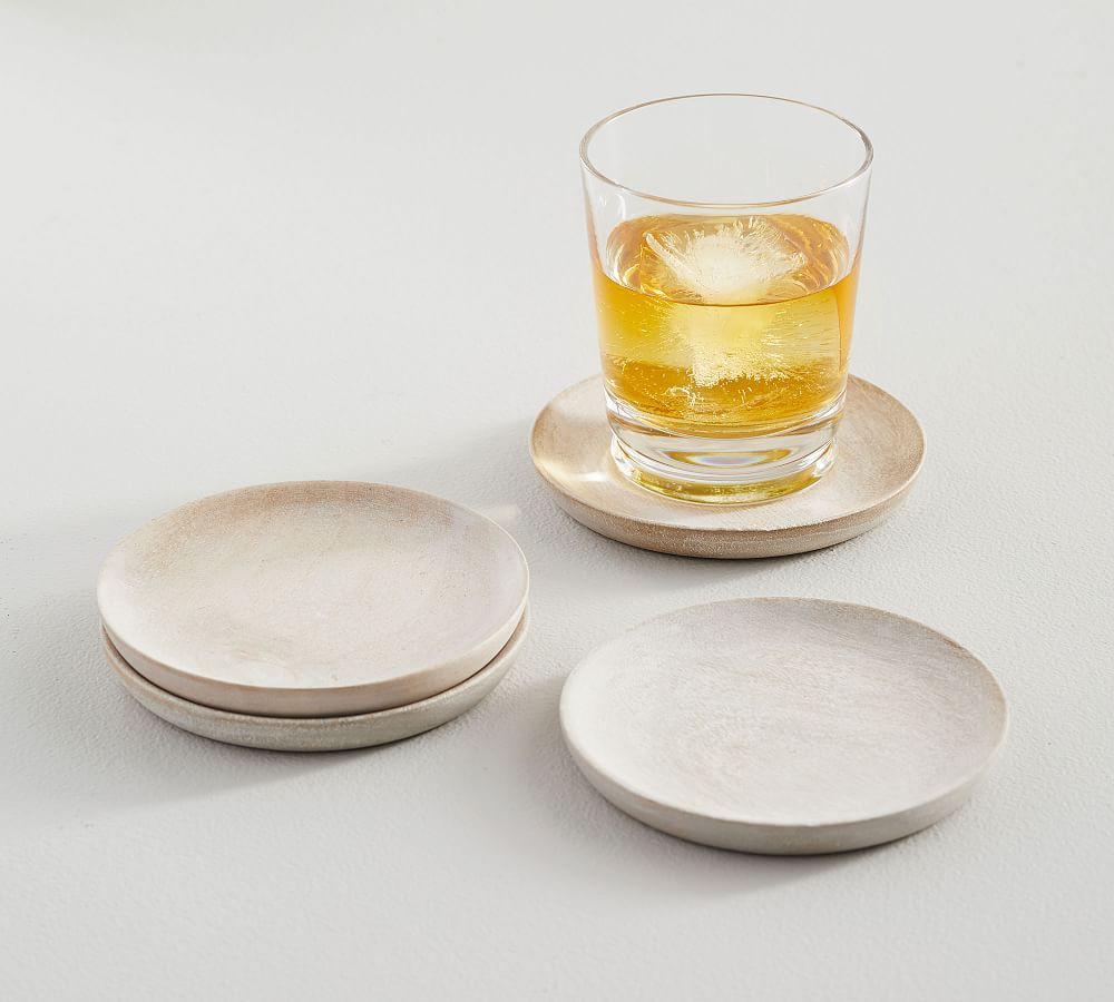 Chateau Handcrafted Acacia Wood Coasters - Set of 4 | Pottery Barn (US)