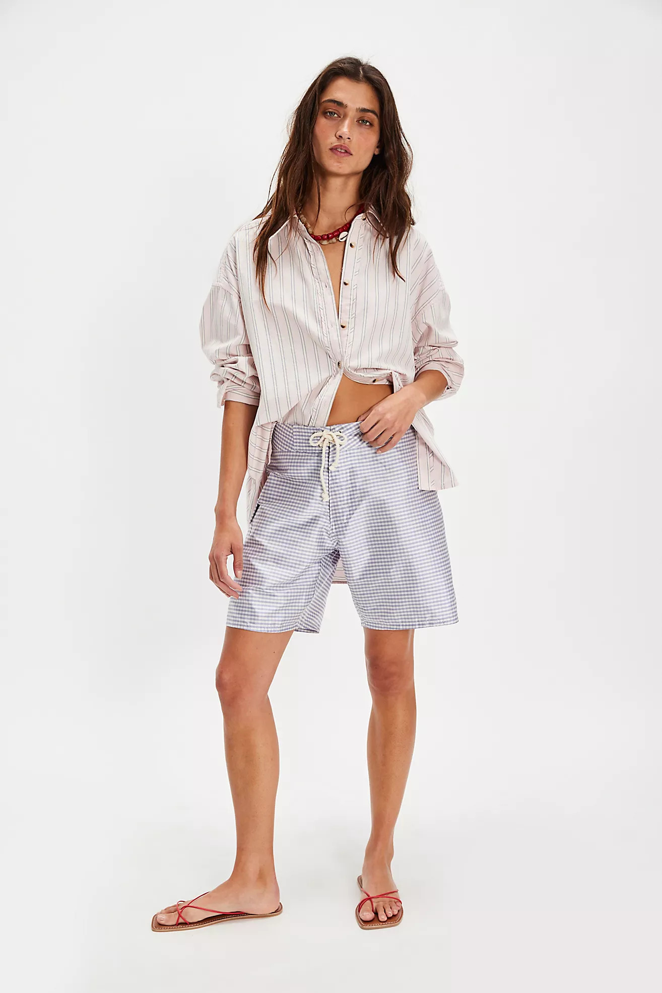 DONNI. Taffeta Gingham Board Shorts | Free People (Global - UK&FR Excluded)