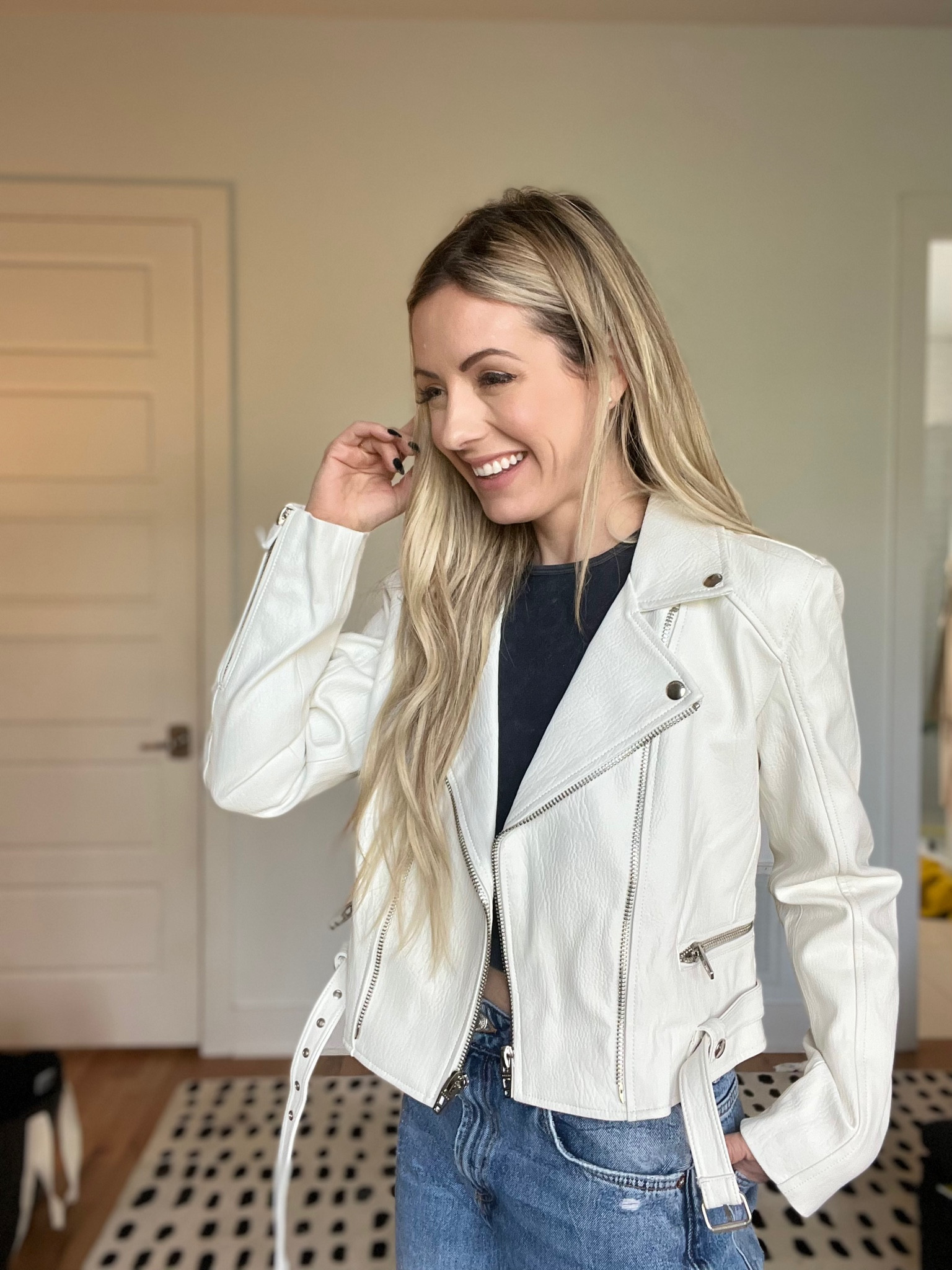 White leather jacket outfit 🤍

#LTKSeasonal #LTKstyletip #LTKFind