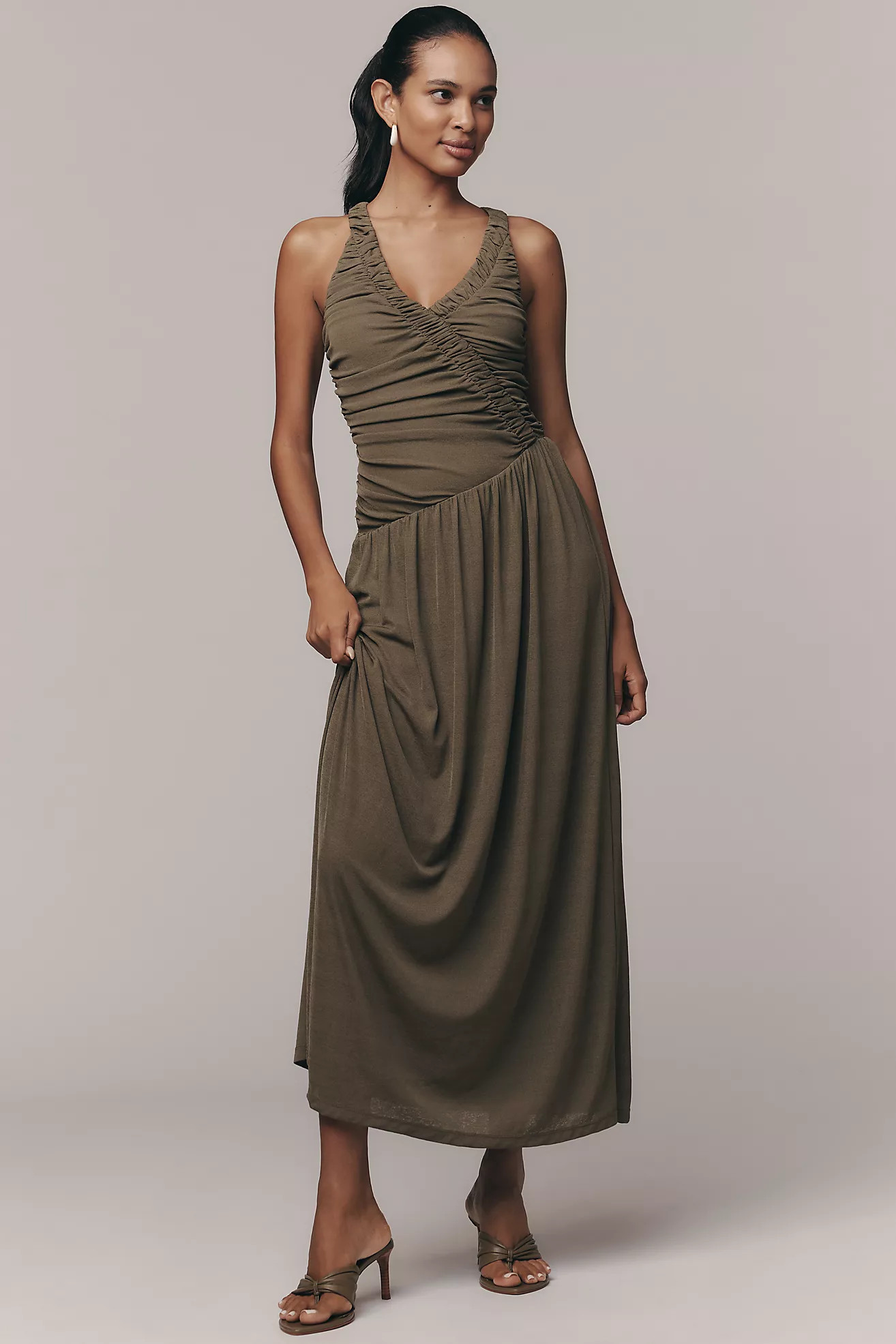 SOVERE Ruan Sleeveless V-Neck Midi Dress | Anthropologie (US)