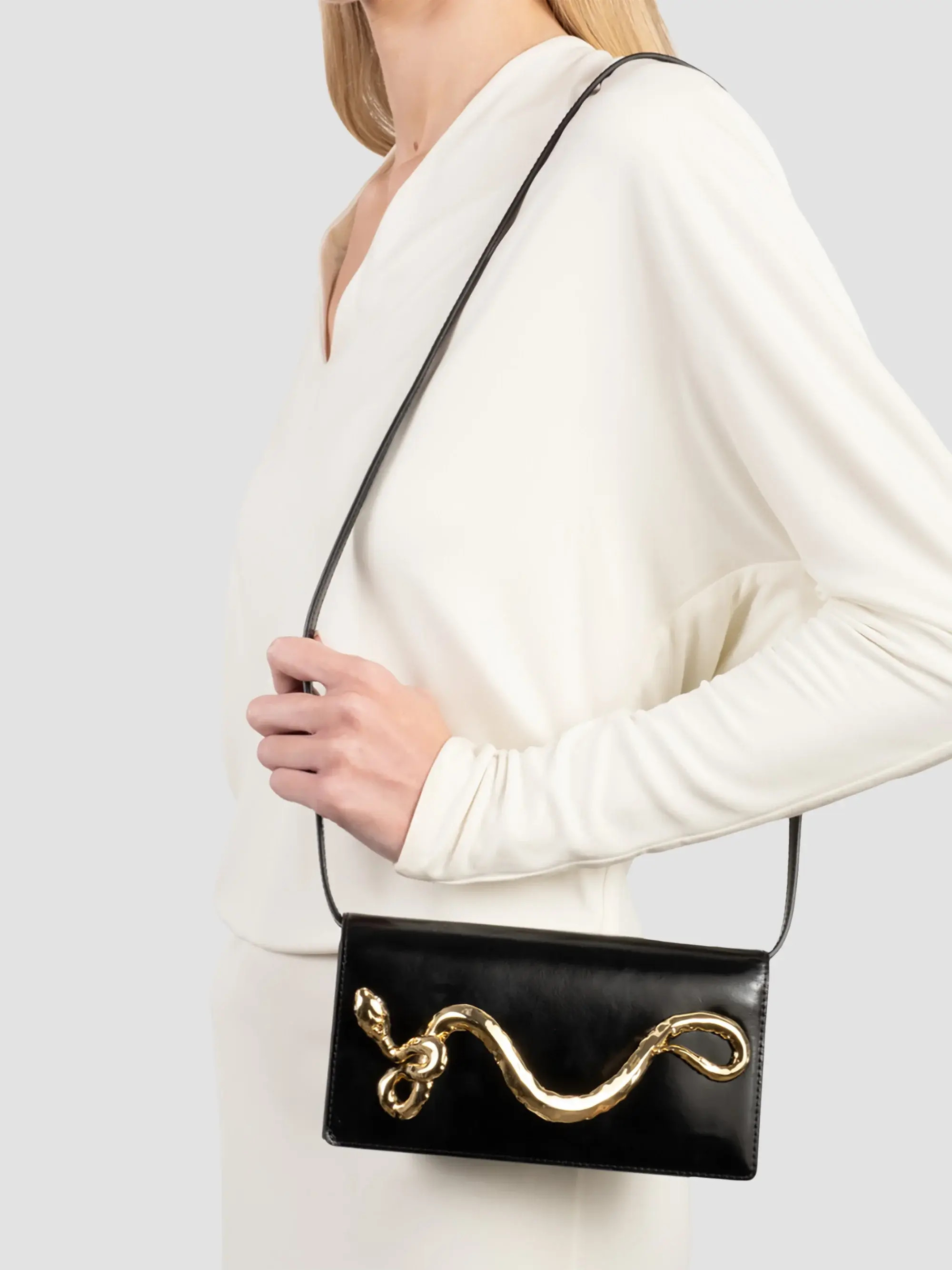 Alexis Bittar 14K-Gold-Plated &amp; Leather Clutch | Saks Fifth Avenue | Saks Fifth Avenue
