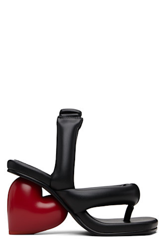 Black & Red Love Heeled Sandals | SSENSE