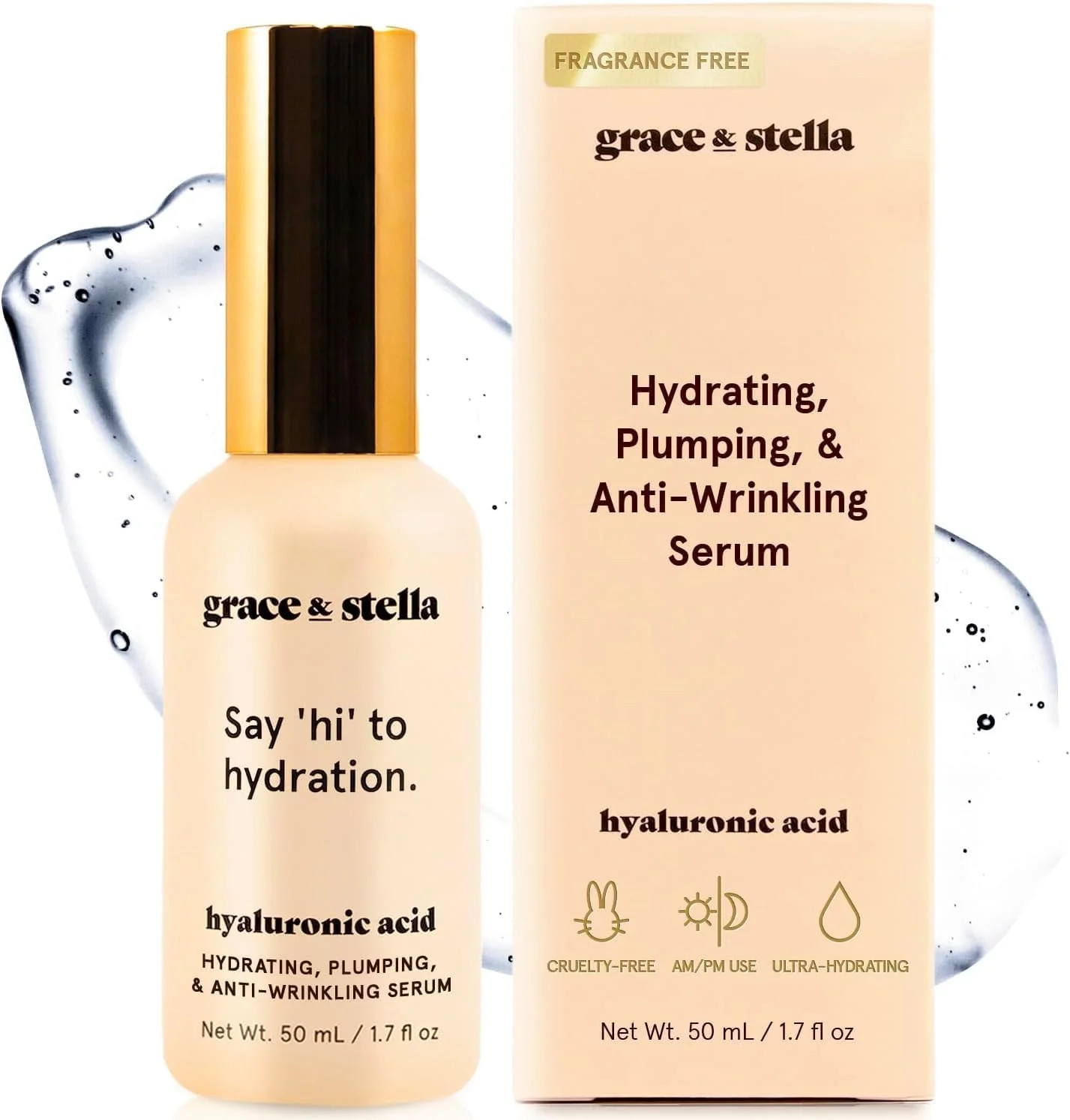 grace & stella Award Winning Hyaluronic Acid Serum (50ml/1.7 oz) Hyaluronic Acid Serum for Face -... | Walmart (US)