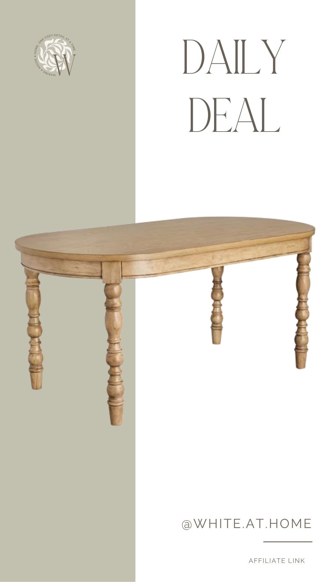 This weathered wood dining table is gorgeous! The sculpted turned wood legs add charm and character, and the heirloom finish is timeless. This table seats 6 comfortable and is only $328!!