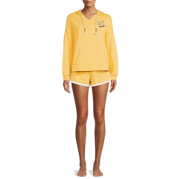 Secret Treasures Women's and Women's Plus Hooded Sleep Pajama Boxer Set | Walmart (US)