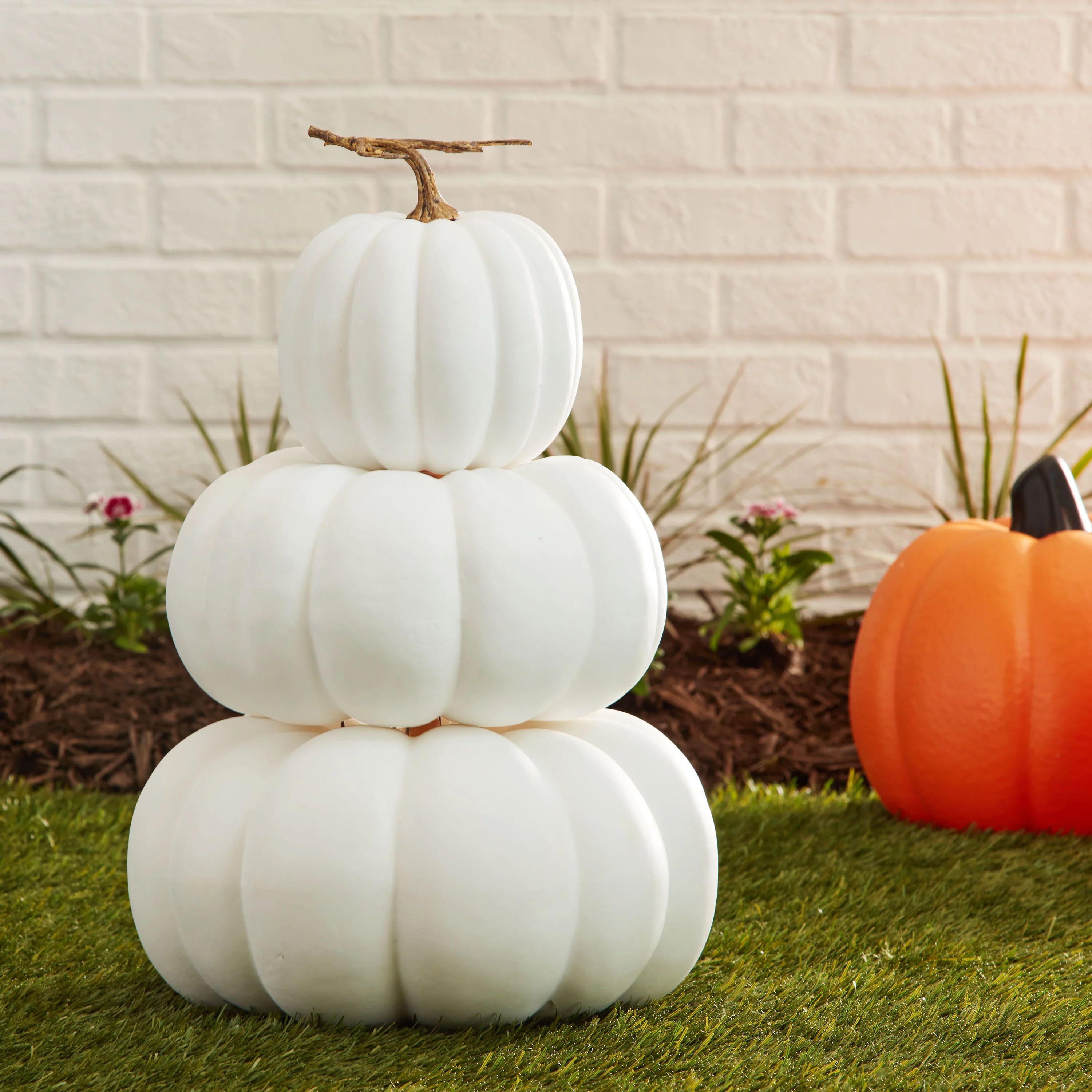 Way to Celebrate Harvest 22.5" Height White Stack Pumpkins Decoration - Walmart.com | Walmart (US)