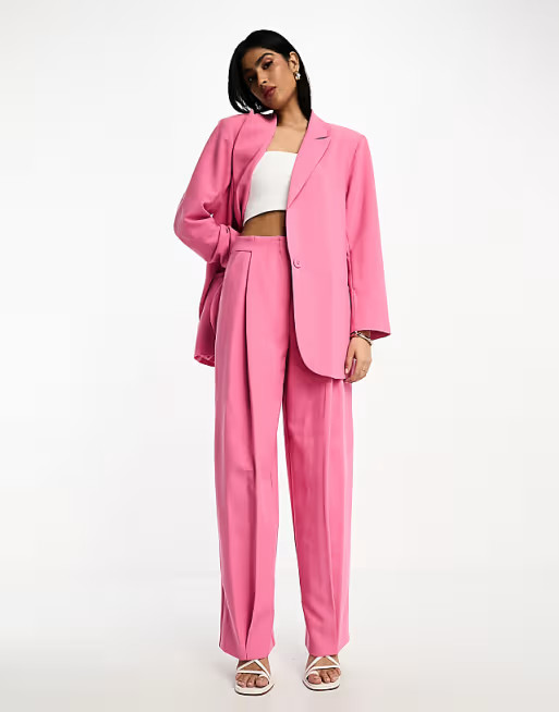 ASOS EDITION oversized blazer & wide leg trouser in pink - PINK | ASOS | ASOS (Global)