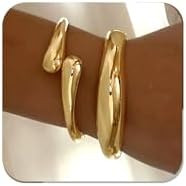 Chunky Gold Bangles Bracelets for Women Gold Cuff Bracelet Set Waterproof Non Tarnish Stack Brace... | Amazon (US)