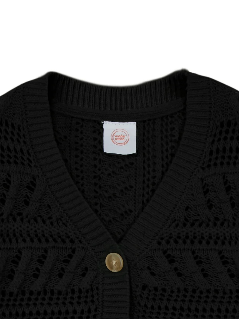 Wonder Nation Toddler Girl Layering Sweater, Sizes 12M-5T | Walmart (US)