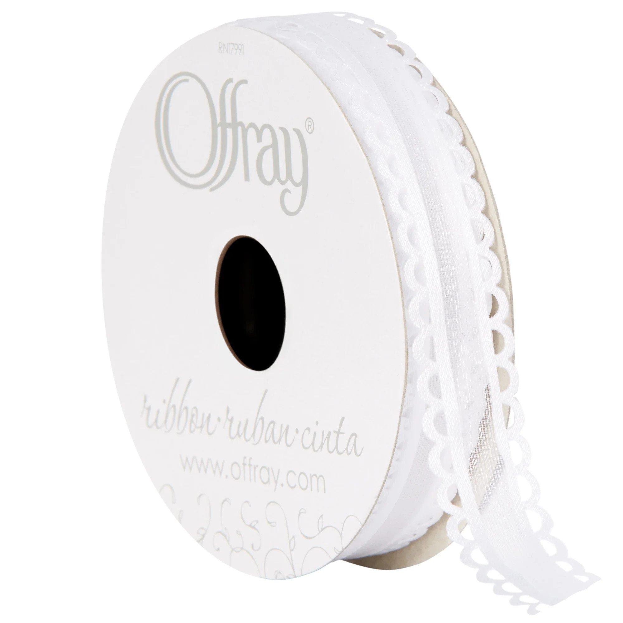 Offray 5/8" White Options Ribbon, 9 Feet, 1 Each | Walmart (US)