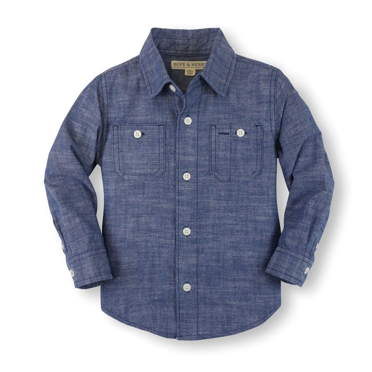Hope & Henry Boys' Organic Cotton Long Sleeve Chambray Button Down Shirt, Kids | Target