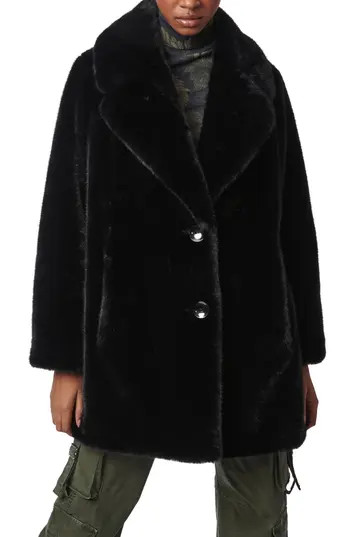 Bernardo The Sally Faux Fur Coat in Black at Nordstrom Rack, Size Xx-Large | Nordstrom Rack