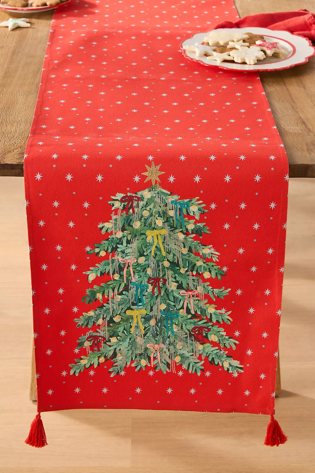 Grand Christmas Tree Cotton Table Runner | Anthropologie (US)