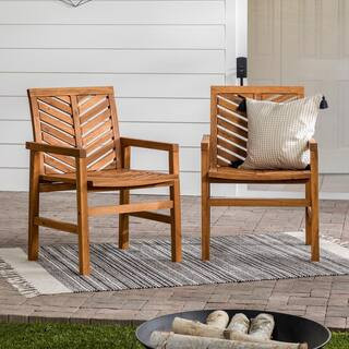 Brown Acacia Wood Outdoor Patio Lounge Chair (2-Pack) | The Home Depot