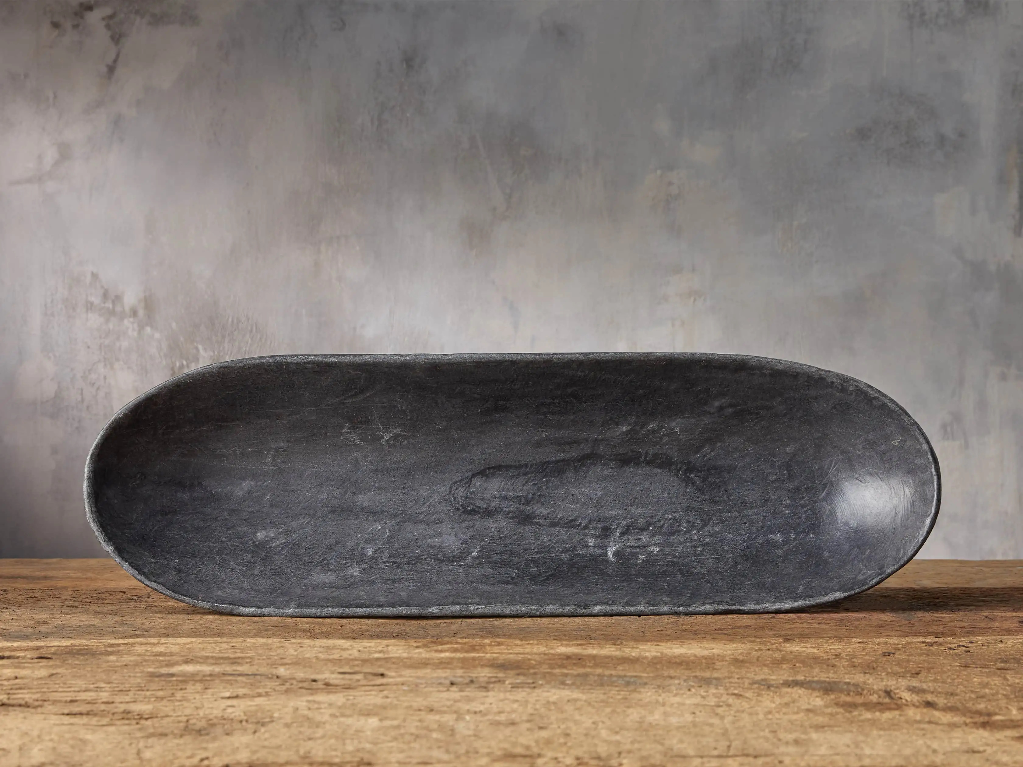 Black Marble Oval Bowl | Arhaus