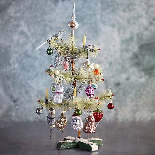 Decorated Feather Mini Christmas Tree | Terrain