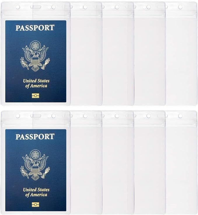 10PCS Passport Holder 4x6 Inch Extra Large ID Badge Holders PVC Card Holder Fill for Passports,Ca... | Amazon (US)