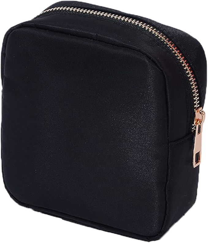 Kaymey Small Cosmetic Bag Makeup Pouch Bag Case Nylon Travel Set (Black,S) | Amazon (US)