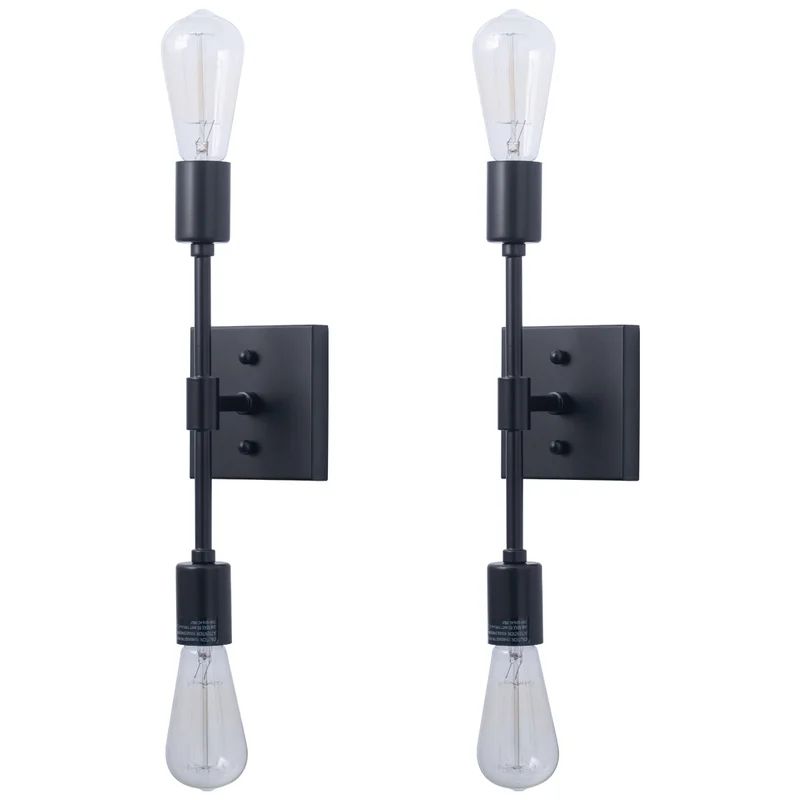 Crepeau 2 - Light Dimmable Black Armed Sconce (Set of 2) | Wayfair Professional