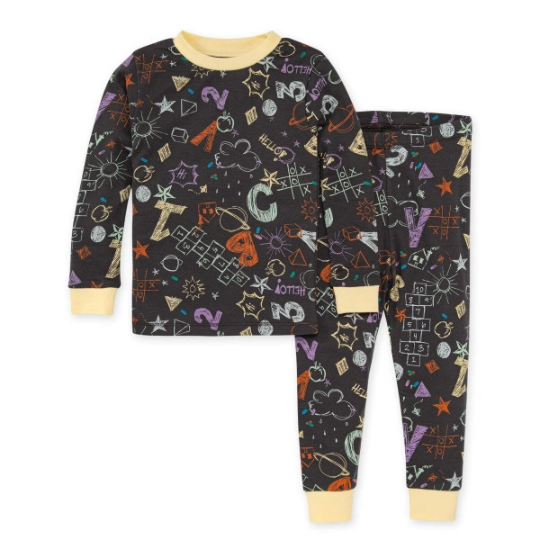 Sidewalk Chalk Organic Cotton Pajamas - 2-Piece 12M | Burts Bees Baby
