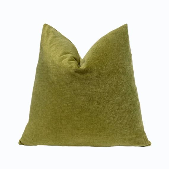 Lemongrass Green Velvet Throw Pillow Cover  Green Throw | Etsy | Etsy (US)