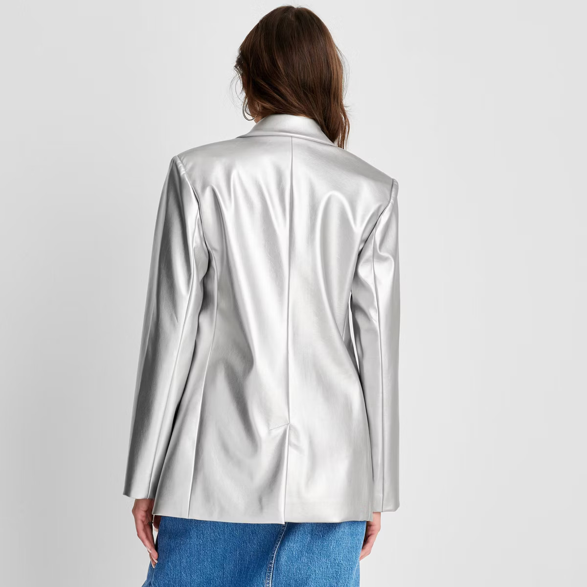 Women's Relaxed Fit Faux Leather Blazer - A New Day™ | Target