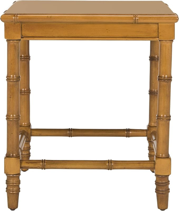 Safavieh Home Liviah Coastal Brown Bamboo Style Accent Table | Amazon (US)
