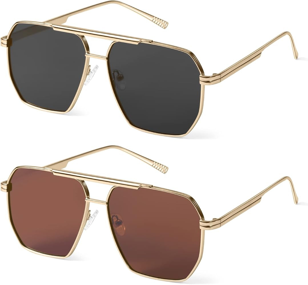 CHAOSELF Sunglasses Womens Men Classic Retro Polarized Sunglasses Trendy Vintage Sun Glasses UV40... | Amazon (US)