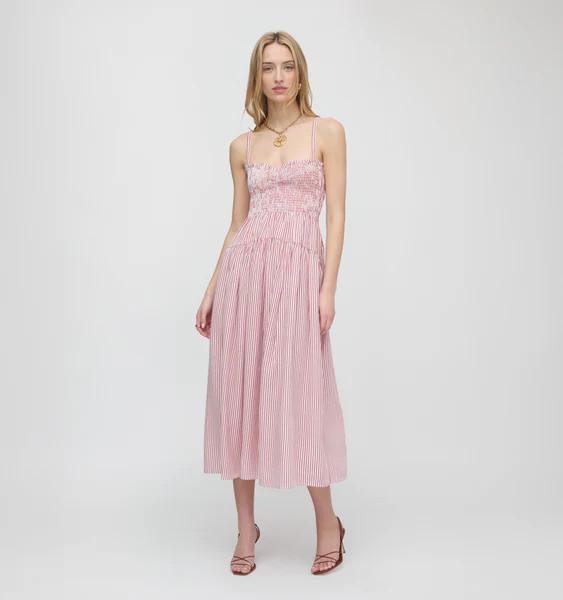 The Rebecca Nap Dress - Red Ticking Stripe | Hill House Home US