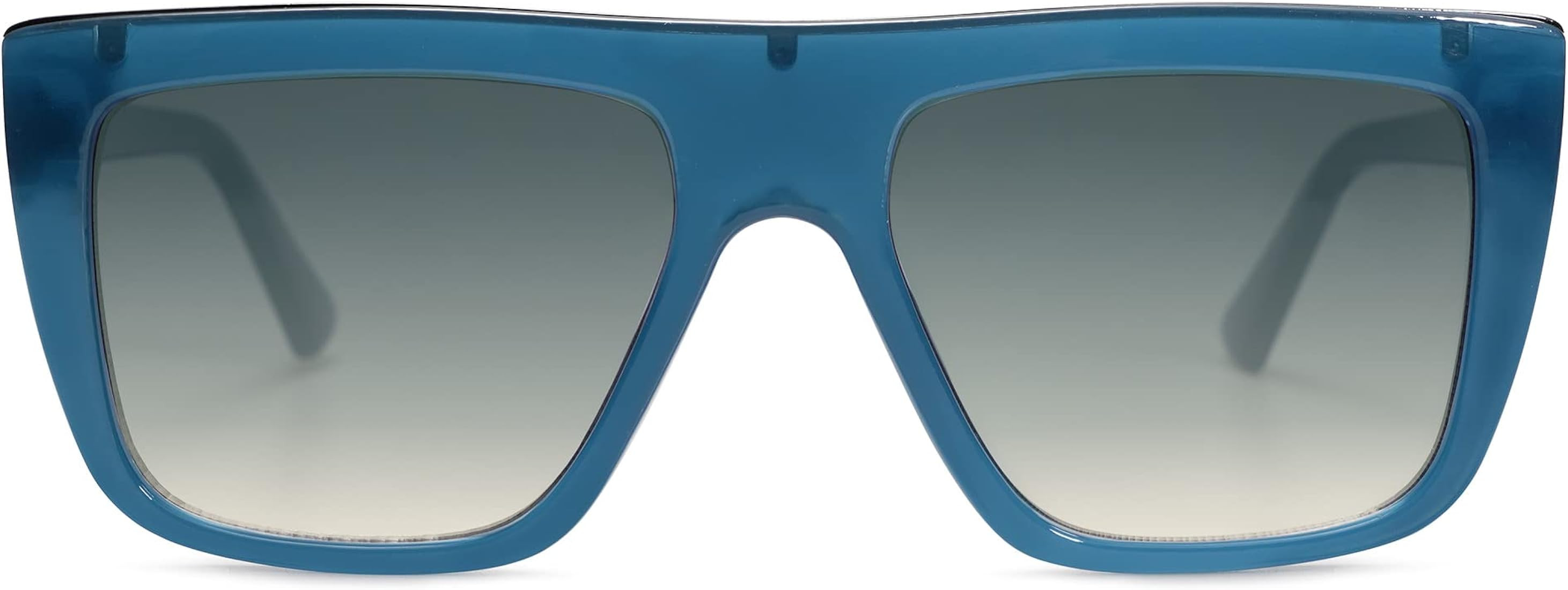 SOJOS Trendy Flat Top Sunglasses for Women and Men | Amazon (US)