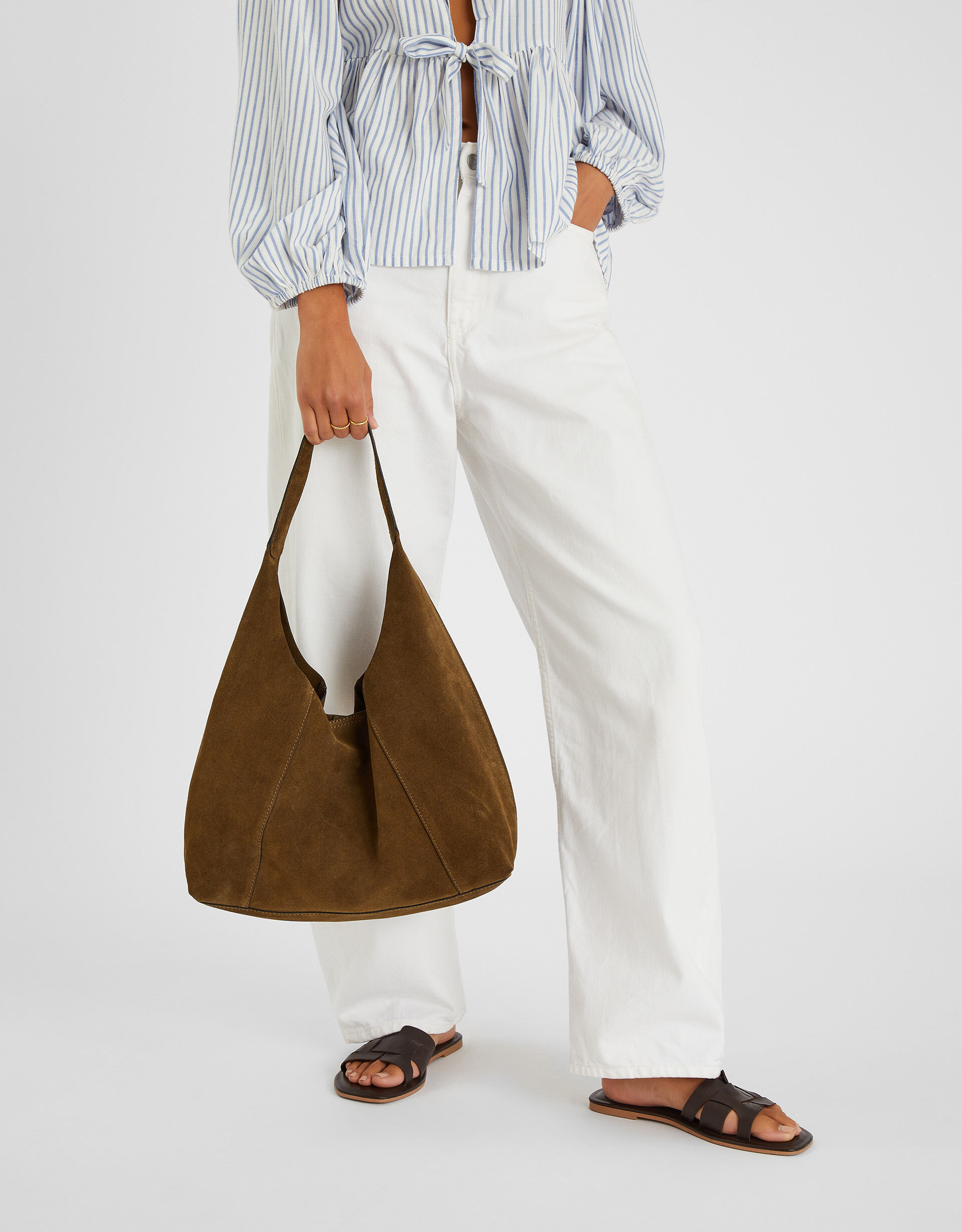 Large Suede Shoulder Bag | Accessorize (Global)