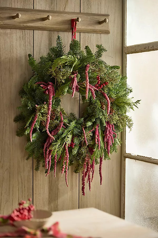Fresh Evergreen + Amaranth Wreath | Terrain
